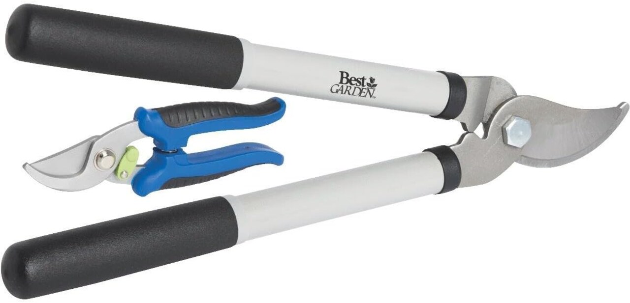 Best Garden 15" Bypass Lopper and 7" Bypass Pruner Combo Carbon Steel Blade